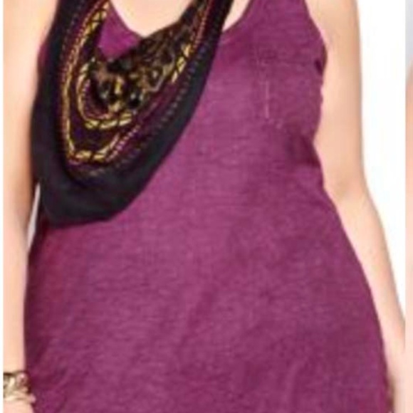 NEW PHOTOS! TANK TOP, PANSY (Purple), SIZE 4X, SCOOP NECK, POCKET, SLUB WEAVE, - Picture 1 of 12